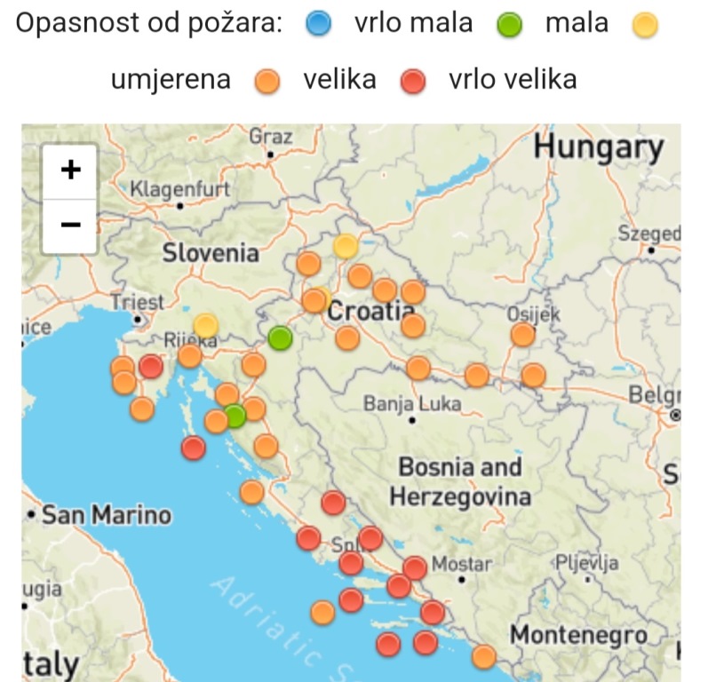 DHMZ indeks opasnosti od sumskih pozara