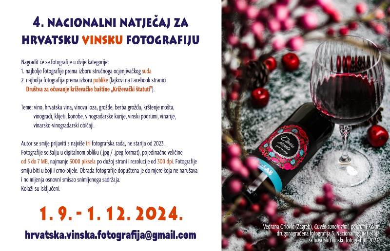 Plakat opis vinski foto natječaj 2024