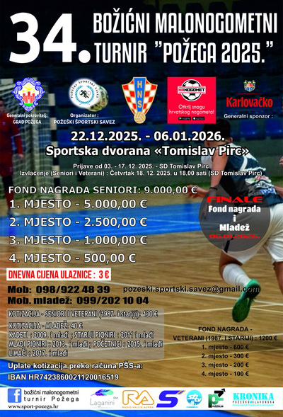 34 Božićni malonogometni turnir 2025 g PLAKAT A3