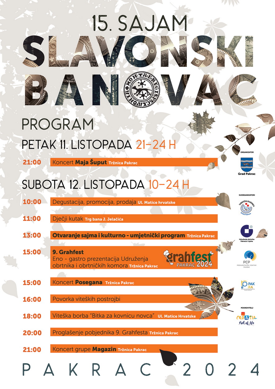 Sajam Slavonski banovac Pakrac 2024. program