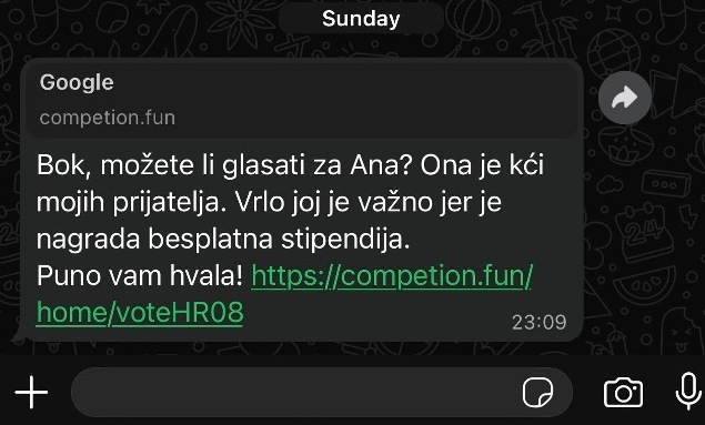 Centar za nestalu i zlostavljanu djecu upozorava - WhatsApp prijevara širi se porukama o glasovanju za djecu i preuzimanju vašeg mobitela
