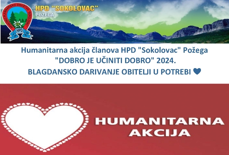 Humanitarna akcija članova HPD "Sokolovac" Požega  "Dobro je učiniti dobro" 2024. i darivanje obitelji u potrebi