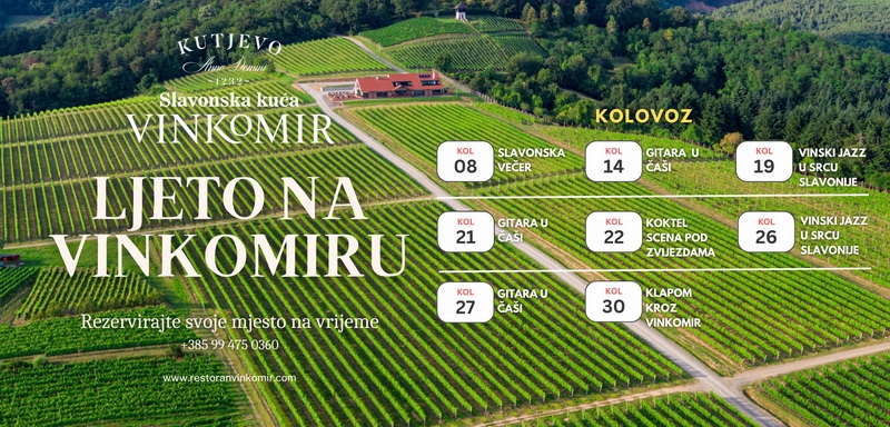 Ljeto na Vinkomiru – kolovoz - spoj vina, glazbe i doživljaja u srcu vinograda