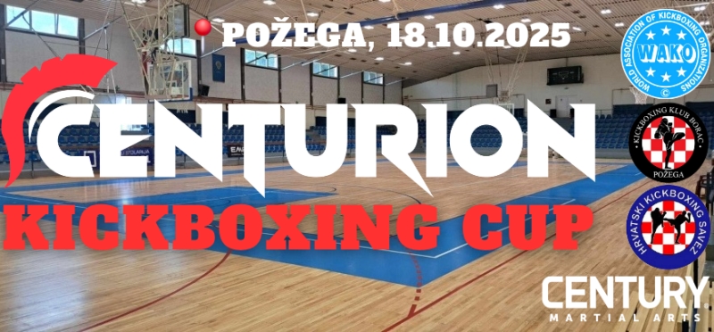 Međunarodni "Centurion Kickboxing Cup 2025. očekuju vas u subotu 18.10. u Grabriku - nastupa 20 požeških boraca - ukupno čak 356 boraca