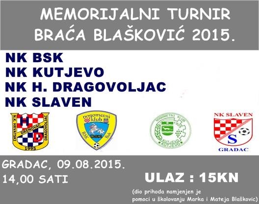 Memorijalni turnir braća Blašković 2015.