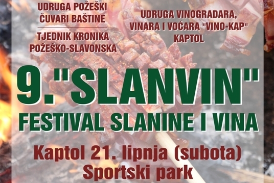 Na 9. "Slanvinu" ekipe se natječu u pripremanju posebne delicije i najljepše „slaninske ruže“ te degustaciji nagrađenih vina