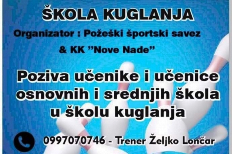Na Gradskoj kuglani ovog ljeta besplatna Škola kuglanja za učenice i učenike osnovnih škola