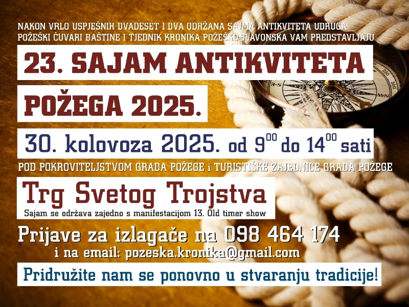Najavljen veliki 13. Oldtimer show i 23. "Sajam antikviteta" na Trgu sv. Trojstva u subotu 30. kolovoza