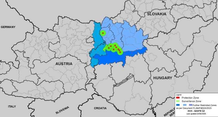 Nove informacije o izbijanjima slinavke i šapa u Mađarskoj i Slovačkoj
