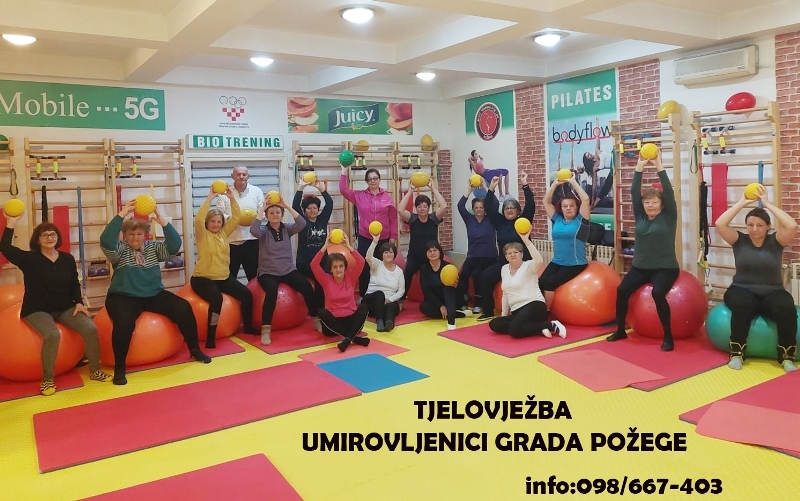 Organizirana medicinska tjelovježba za umirovljenike grada Požege