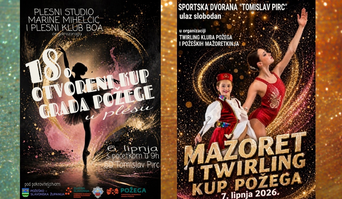 Ovog vikenda 18. Otvoreni Plesni Kup grada Požege te Mažoret i Twirling Kup okupljaju 700 plesača