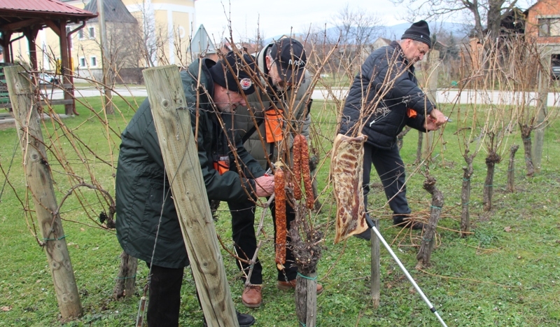 Tradicija prvog orezivanja vinskog trsa i proslavljanje "Vincelova" održano u Udruzi vinogradara i vinara "Vino-kap" u Kaptolu