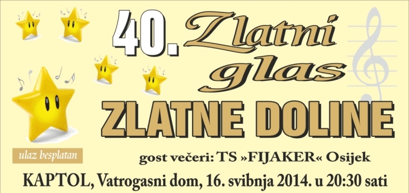 "ZLATNI GLAS ZLATNE DOLINE 2014." U KAPTOLU