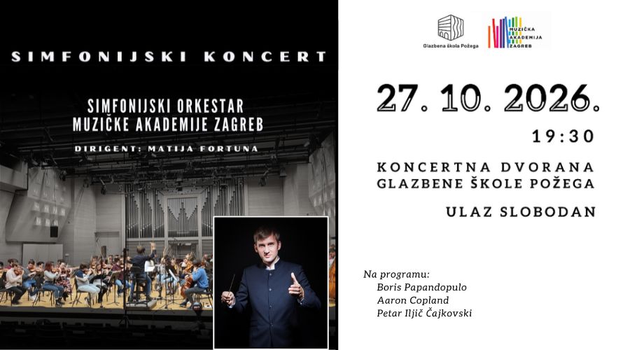 Simfonijski orkestar Muzičke akademije Zagreb s gotovo 70 glazbenika nastupit će u Požegi