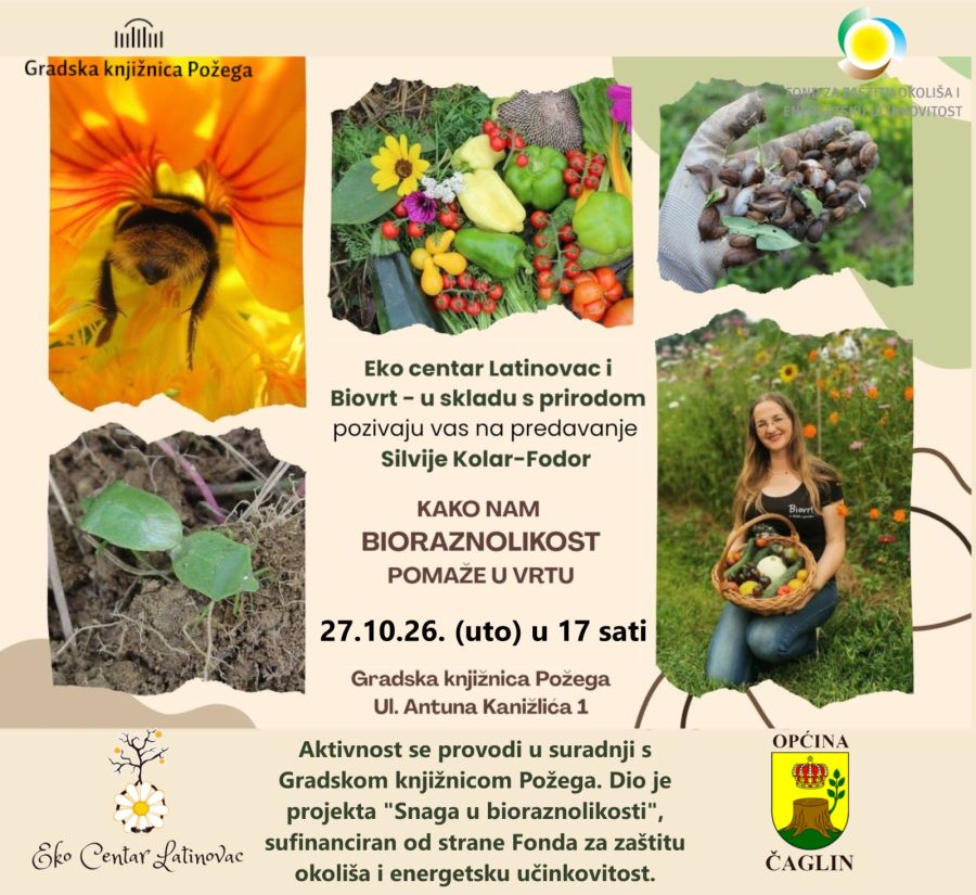 U Gradskoj knjižnici Požega predavanje Silvije Kolar-Fodor o bioraznolikosti i prirodnom uzgoju hrane