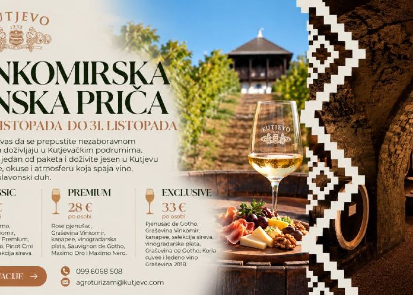 VINKOMIRSKA VINSKA PRIČA: Doživite čaroliju jeseni uz vrhunska vina i jedinstveni ambijent Kutjevačkih podruma