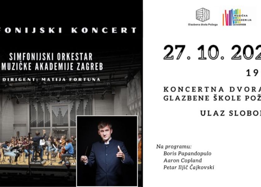 Simfonijski orkestar Muzičke akademije Zagreb s gotovo 70 glazbenika nastupit će u Požegi