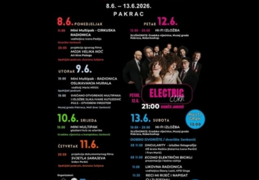 Počinje 14. Multipak: Tjedan kreativnosti, koncerata i jedinstvenih doživljaja u Pakracu