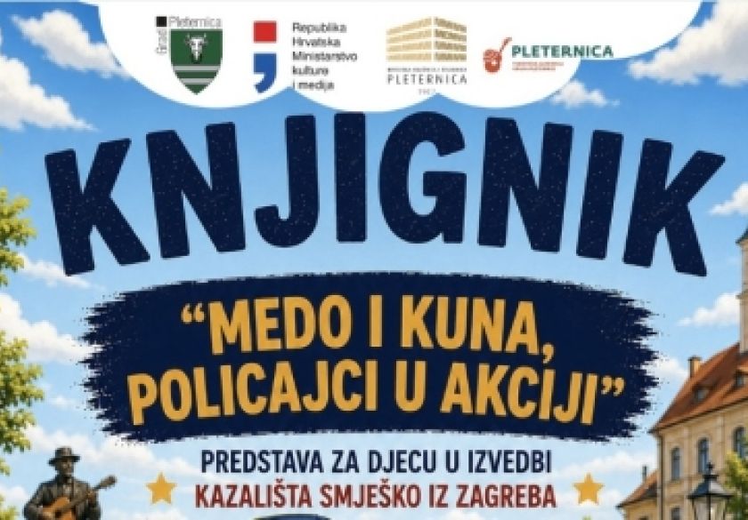 Knjignik donosi besplatnu predstavu za djecu na Trgu bećarca u Pleternici