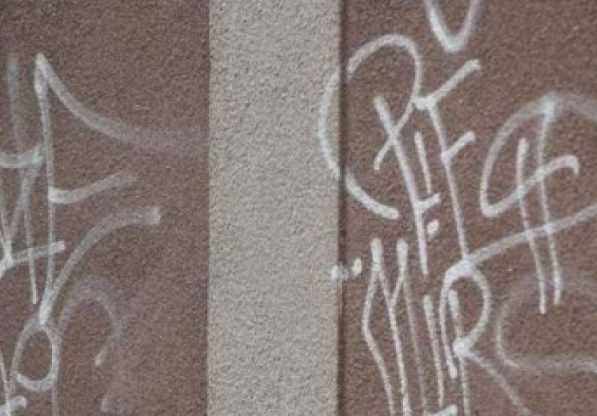 Nepoznati počinitelj ispio grafite na zgradi škole, metalnom kontejneru i limenoj kućici u Kaptolu