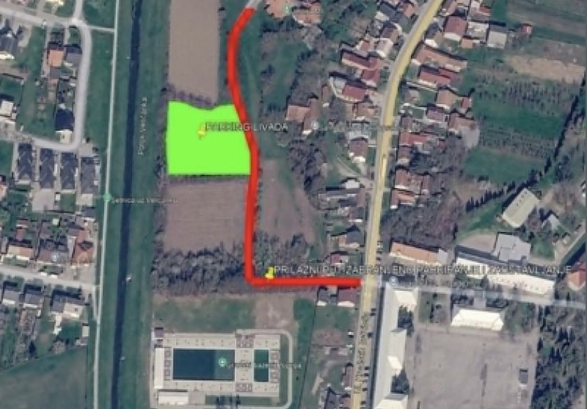 Obavijest o privremenom parkiranju za posjetitelje Gradskih bazena Požega