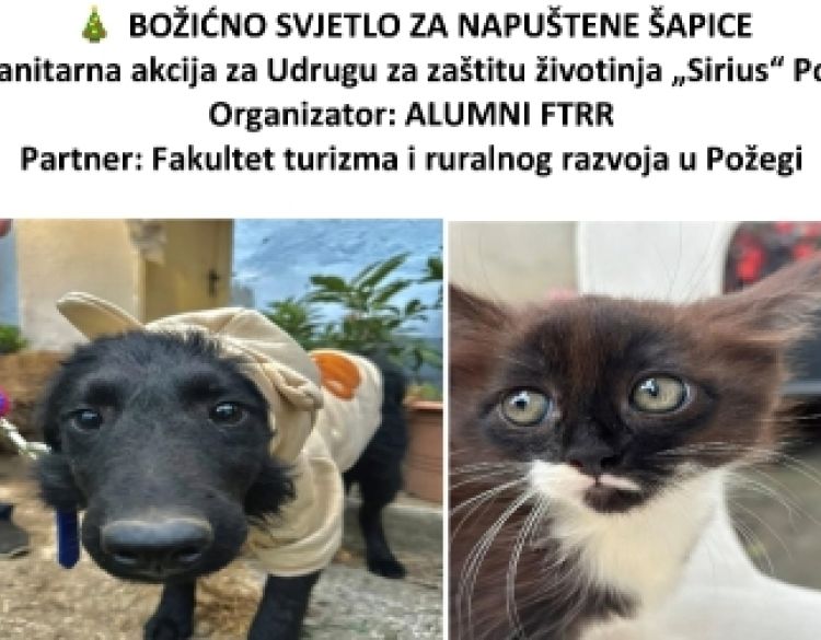 Humanitarna akcija Udruge Alumni za Udrugu za zaštitu životinja „Sirius“ Požega 