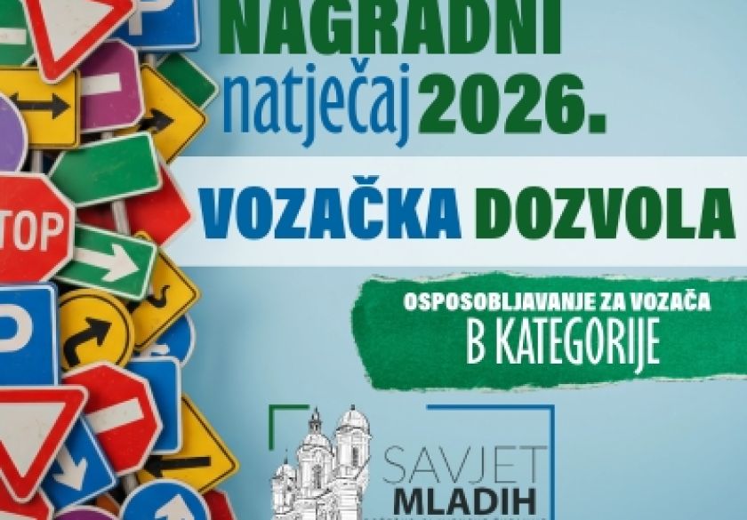 Županijski Savjet mladih ponovno nagrađuje besplatnim osposobljavanjem za vozača B kategorije