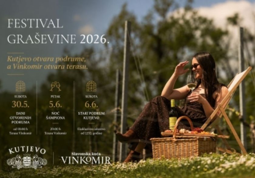 Festival graševine 2026: Kutjevo otvara podrume, a Vinkomir otvara terasu