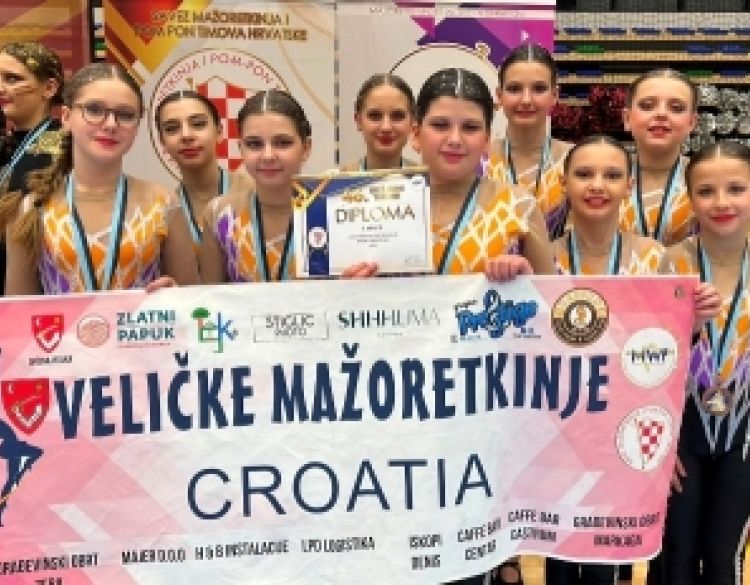 Veličke mažoretkinje uspješne na Državnom turniru mažoretkinja i pom-pon timova - plasirale se na Europsko prvenstvo