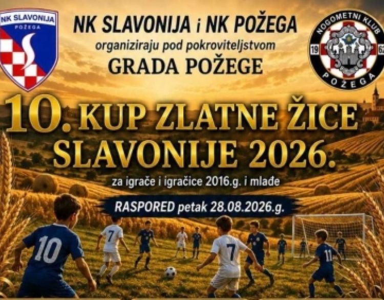 Raspored utakmica 10. izdanja Kupa Zlatne žice Slavonije 2026