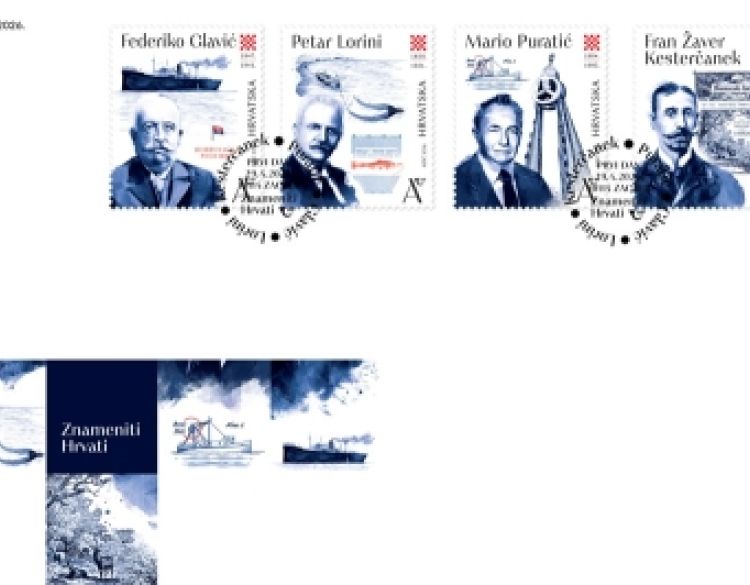 Znameniti Hrvati na novim prigodnim markama - posvećeno četirima hrvatskim velikanima koji su pridonijeli ugledu naše zemlje