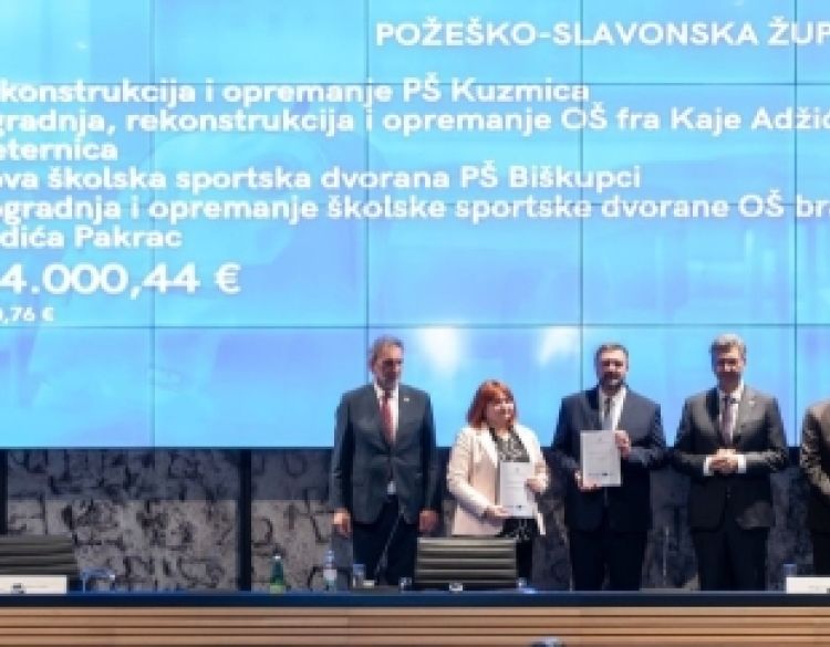 Požeško-slavonskoj županiji više od osam milijuna eura za obnovu i dogradnju osnovnih škola