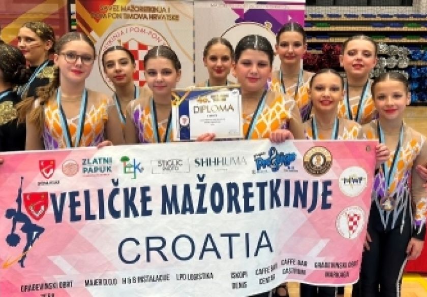 Veličke mažoretkinje uspješne na Državnom turniru mažoretkinja i pom-pon timova - plasirale se na Europsko prvenstvo