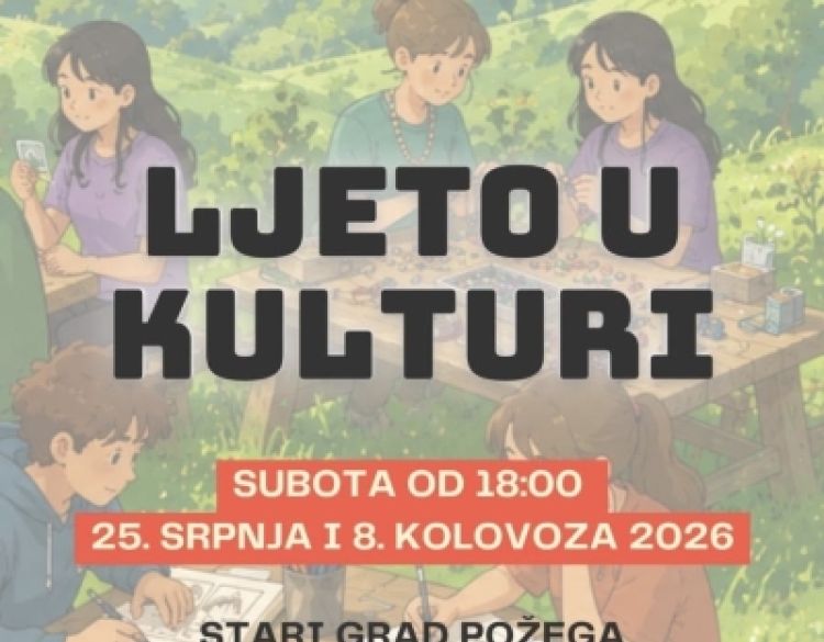 Ljeto u kulturi donosi radionice i večer društvenih igara na Stari grad u Požegi