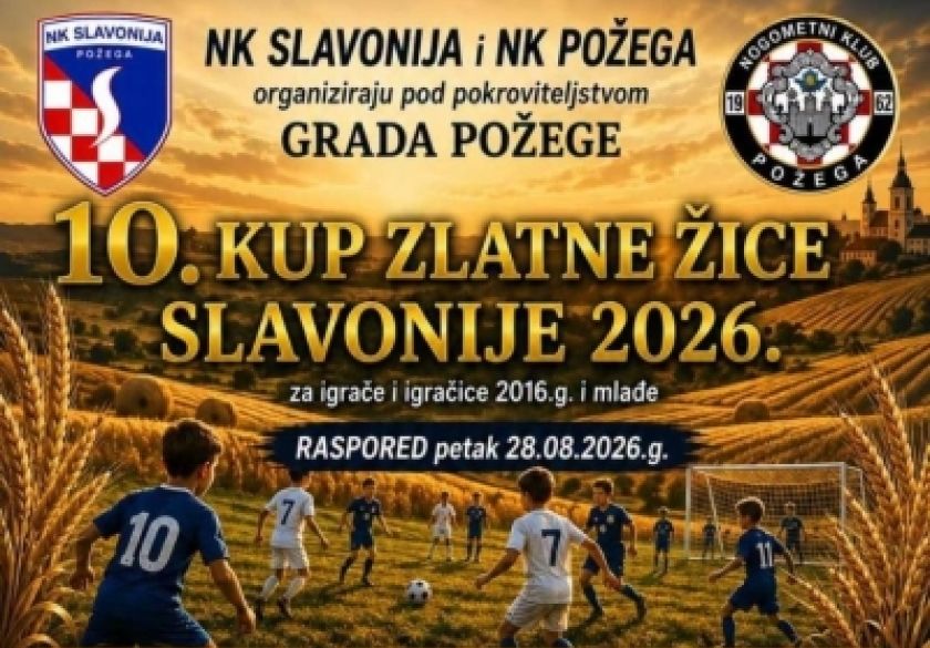 Raspored utakmica 10. izdanja Kupa Zlatne žice Slavonije 2026