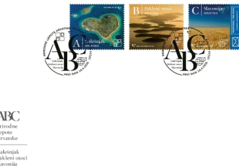 Prirodne ljepote Hrvatske na redovitim poštanskim markama - Otočić Galešnjak, Pakleni otoci, žitno polje Slavonije