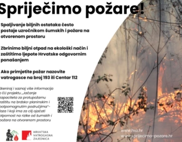 Hrvatska vatrogasna zajednica - oprez pri spaljivanju biljnog otpada