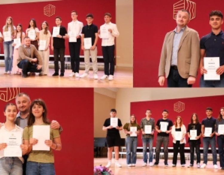 Učenicima Glazbene škole Požega uručena priznanja za iznimne natjecateljske uspjehe tijekom školske godine
