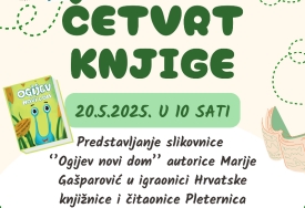 U sklopu projekta &#039;&#039;Četvrt knjige&#039;&#039; predstavljanje slikovnice &#039;&#039;Ogijev novi dom&#039;&#039; autorice Marije Gašparović