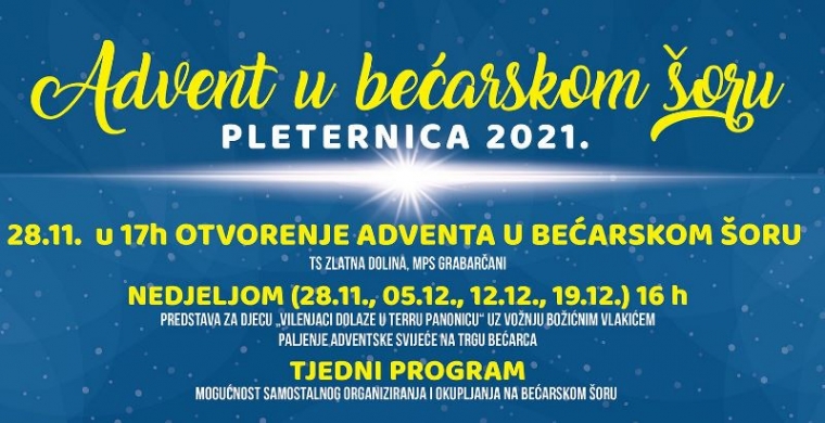 Najavljen program u Pleternici pod nazivom "Advent u bećarskom šoru"