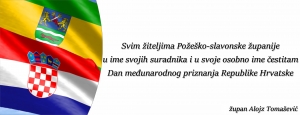 Čestitka župana povodom 28. obljetnice međunarodnog priznanja i 22. obljetnice mirne reintegracije hrvatskog Podunavlja