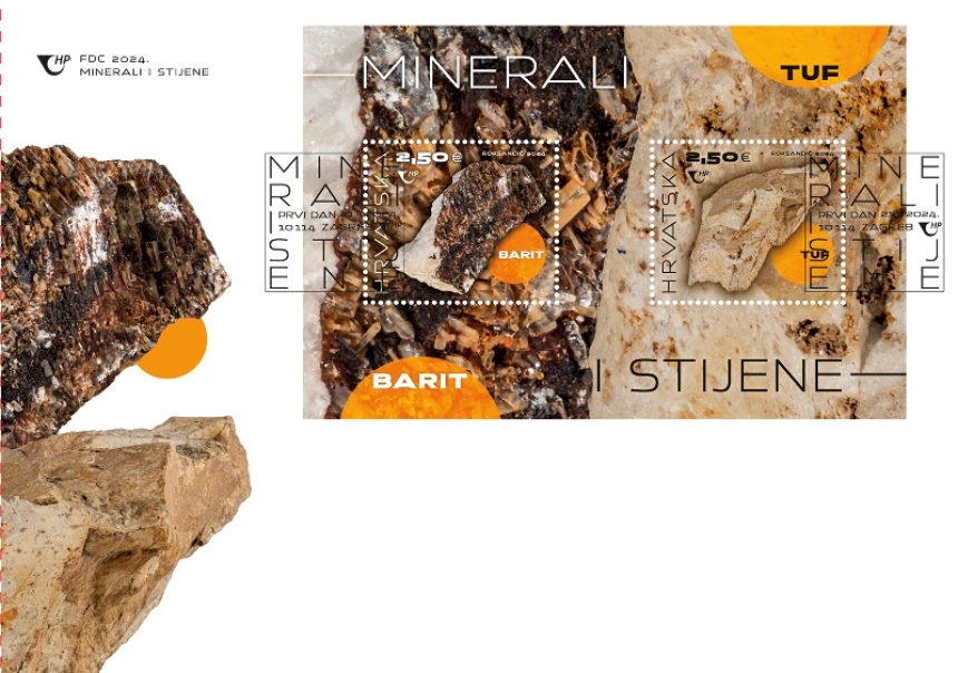 Mineral barit i stijena tuf novi su motivi na poštanskim markama u izdanju bloka „Minerali i stijene“