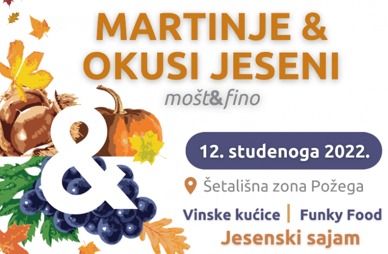 Najavljena cjelodnevna eno i gastro priredba "Okusi jeseni u Požegi 2022." za subotu 12. studenog