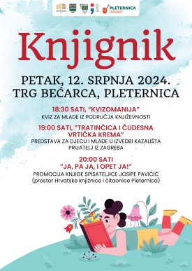 Ne propustite ljetnu manifestaciju Knjignik koja se ovog petka održava u Pleternici