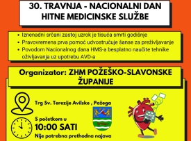 Uz svoj Nacionalni dan Hitna medicinska služba educira građane o hitnim postupcima na Trgu sv. Terezije u Požegi