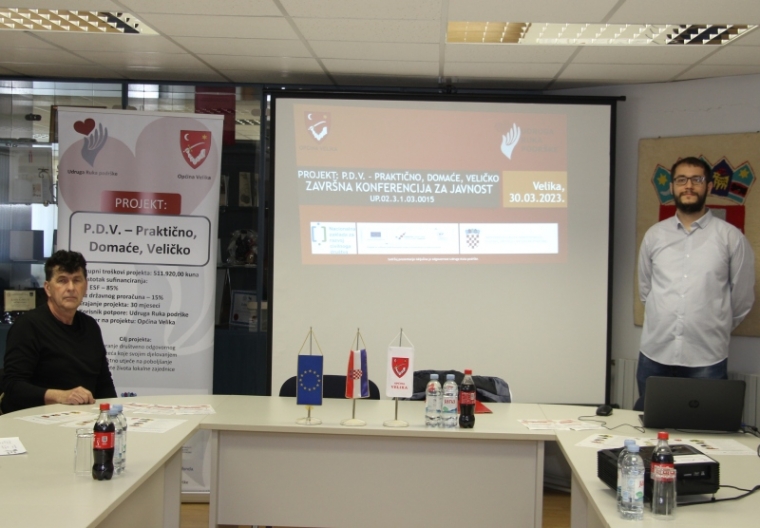 Završna konferencija projekta "P.D.V. - Praktično, Domaće, Veličko" Udruge Ruka podrške