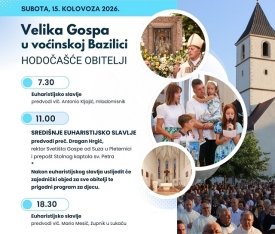 Velika Gospa u Voćinu: Hodočašće obitelji s brojnom djecom i središnje euharistijsko slavlje