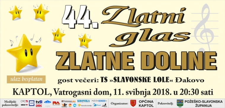 Večeras u Kaptolu „Zlatni glas zlatne doline", gosti „Slavonske lole“