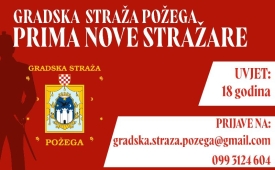 Postani stražar u sastavu Gradske straže Požega - stariji od 18 godina iz Požege prijavite se