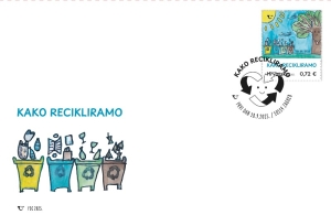 Dječji pogled na recikliranje na novoj dječjoj poštanskoj marki s porukom o važnosti recikliranja